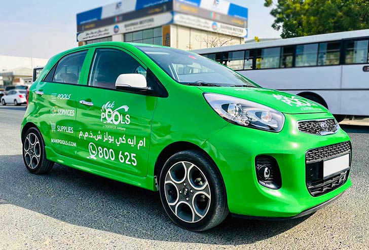 Green Small Car Branding by Makspool